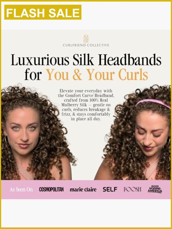 Luxury 100% Mulberry Silk Headband - Non-Slip, No-Headache Design for Curly Hair main image 5